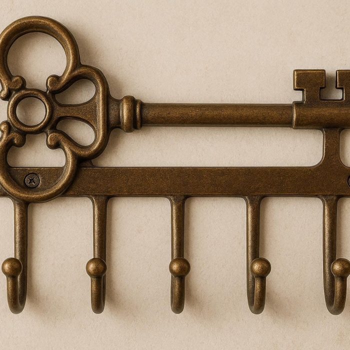 Vintage Brass Metal Wall Hooks Antique Key Coat Hanger Pegs for Entryway Mudroom Closet